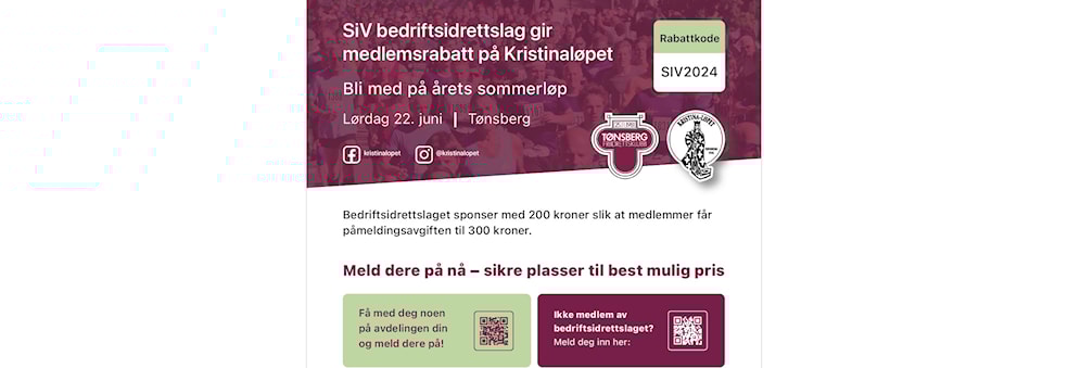 Kristinaløpet - medlemsrabatt